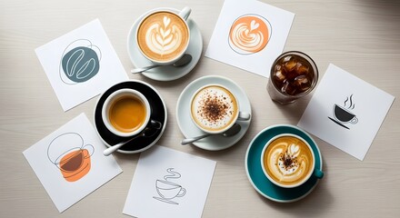 Savor delicious coffee art and modern designs perfect for cafe branding