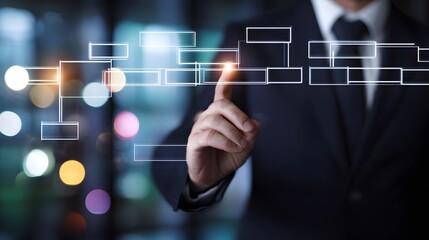 Fototapeta premium Strategic Business Flowchart Analysis Modern Office Planning Data Visualization Concept Stock Photo