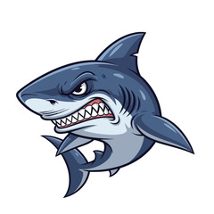 Ferocious shark cartoon character with menacing expression ready for action or adventure