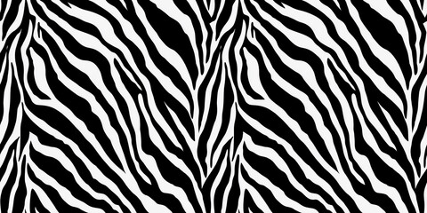 Seamless pattern: black and white zebra stripes, skin.
