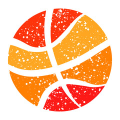 Grunge basketball with colorful paint