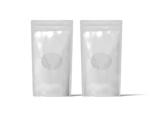 Pouch Packaging 3D Render Isolated White for Mockup 3