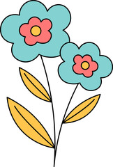 Cute Floral Frame Illustration Pastel Playful Set with Decorative Borders and Flowers Planner Romantic