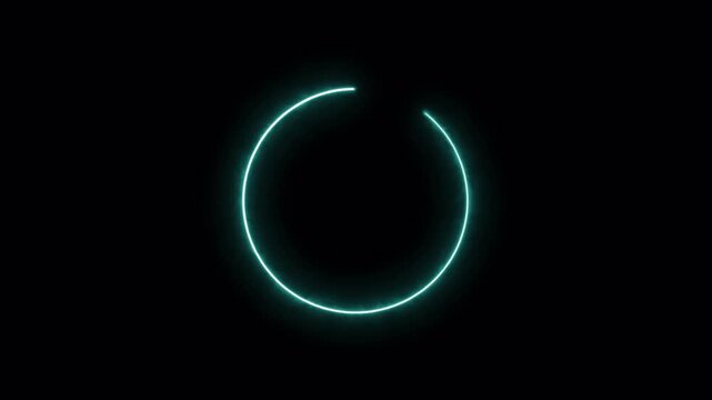 Abstract plasma ring on alpha channel dark background. Abstract Blue circle formed a portal. 4k animation video