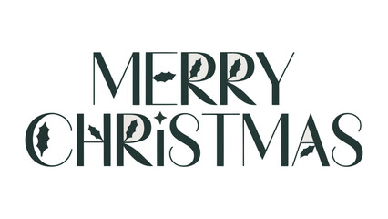 Holiday Greetings: Elegantly designed text forms a heartfelt Merry Christmas wish, adorned with festive flourishes. conveying a message of joy and goodwill