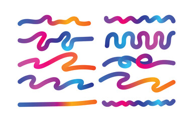 Set of colorful gradient lines