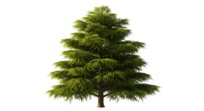Lush evergreen tree with detailed needles adds natural beauty to landscapes and holiday scenes