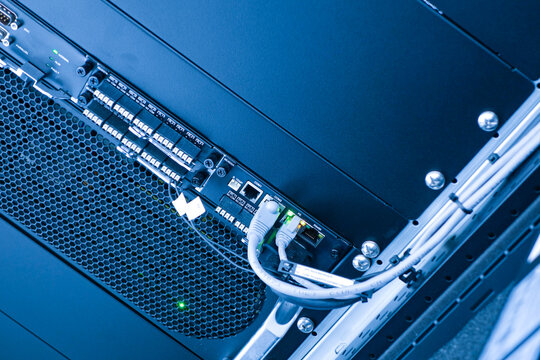 Close-Up of Server Cable Connections