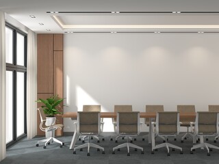 Office Interior Wall 3D Render for Mockup