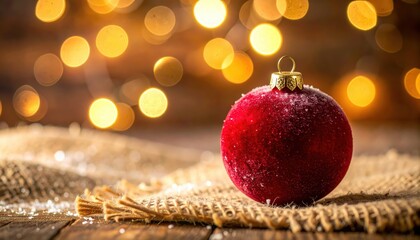 Christmas ball on festive bu bu background festive christmas ball ornament against bokeh background creating cheerful holiday scene