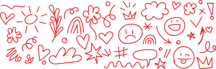 Arrow line hand drawn brush vector set. Grunge square, spiral, arrow element scribble line brush hand drawn sketch design. Grunge abstract chalk, crayon pencil style. Vector illustration