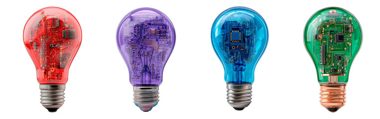 Vibrant and diverse bulbs depict collaborative creativity and inventive spirit in studio lighting