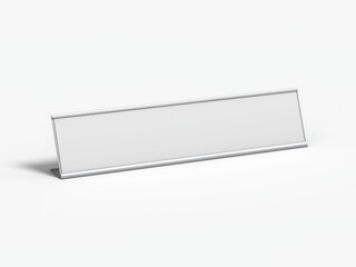 Metal Desk Name Plate 3D Render Isolated White for Mockup 2
