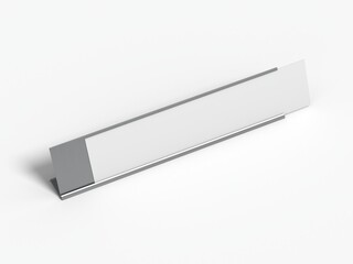 Metal Desk Name Plate 3D Render Isolated White for Mockup 4