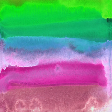 Bright painted watercolor rainbow texture. Hand drawn background with text place