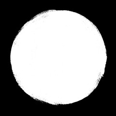 Gemalter Kreis in weiss auf schwarz - Pinsel Zeichnung