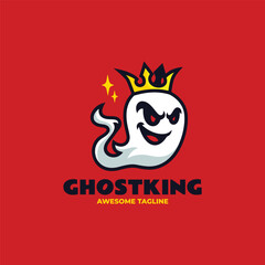 Mascot Modern Ghost King Logo Design