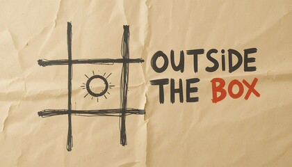 Creative visualization emphasizing thinking beyond conventional boundaries with simple design