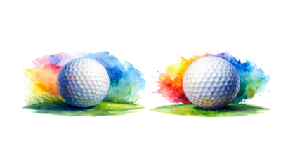 A single white golf ball on a tee in the green grass.