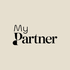 My Partner Typography Logo Design Minimalist Text