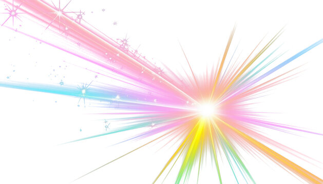 Spectrum of prism refraction rays rainbow on transparent background - Powered by Adobe
