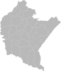 Obraz premium Subcarpathian (Podkarpackie), Poland – administrative vector map with county boundaries (Web Mercator projection, PPT-compatible & fully editable)