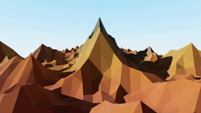 Seamlessly Looping Abstract Geometric Mountain Peaks with Shifting Earth Tone Colors websitebackground, graphic, texture