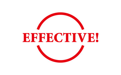 EFFECTIVE! - Red Rubber Stamp with text EFFECTIVE!
