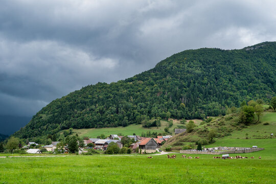 Small village in Savoie, in the Bauges mountain range, Alps, France