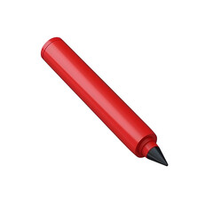 A red marker with a black tip on a plain black background