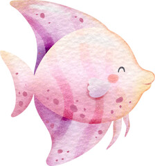 Watercolor cute fish