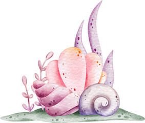 Watercolor of Sea Creatures