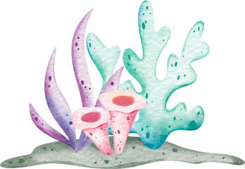 Watercolor Coral Reef