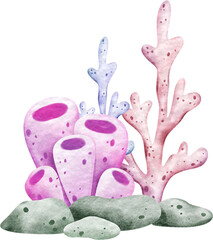 Watercolor Coral Reef