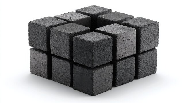 black bricks isolated on white