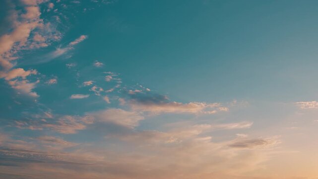 A Serene Evening Sky adorned with Beautiful and Enchanting Cloud Patterns that inspire awe