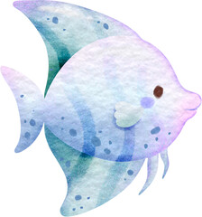 Watercolor cute fish