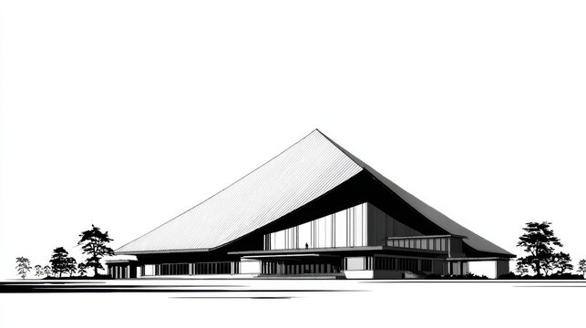 modern and vector style building