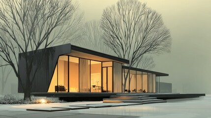 modern vector style house