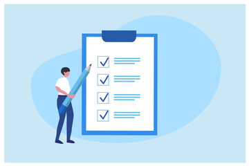 Checklist is done Things to do target vector illustration