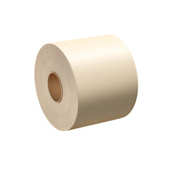 A roll of cream paper isolated against a black background