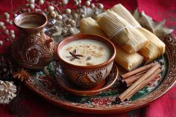Atole Delight: Celebrating Tamales and Atole During Dia de la Candelaria with Cinnamon Flavors in a Festive Feast