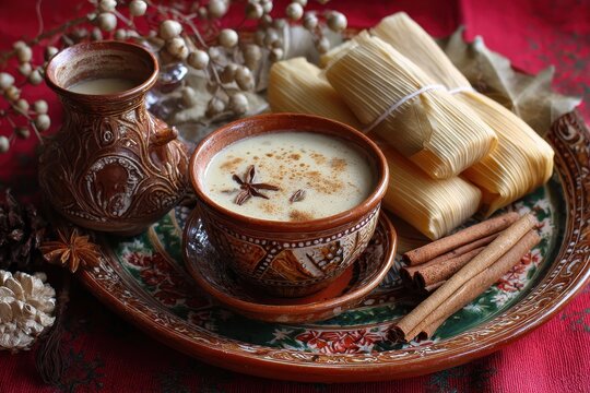 Atole Delight: Celebrating Tamales and Atole During Dia de la Candelaria with Cinnamon Flavors in a Festive Feast