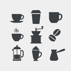 Coffee Icons Collection Vector Illustration