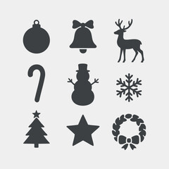 Christmas Holiday Icons Collection Vector Illustration