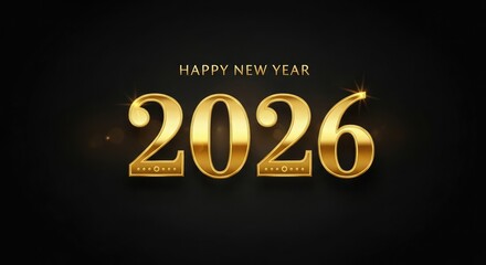 Celebrate a stunning New Year 2026 with golden elegance, perfect for festive greetings, digital marketing, and sparkling holiday promotions on social media now