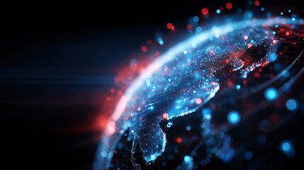Stunning futuristic globe with glowing data points connecting continents for digital transformation and global business expansion concepts