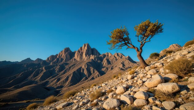 photograph showcasing the stark beauty of the Kasserine mountains in Tunisia