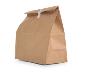 Paper bag for food on white background
