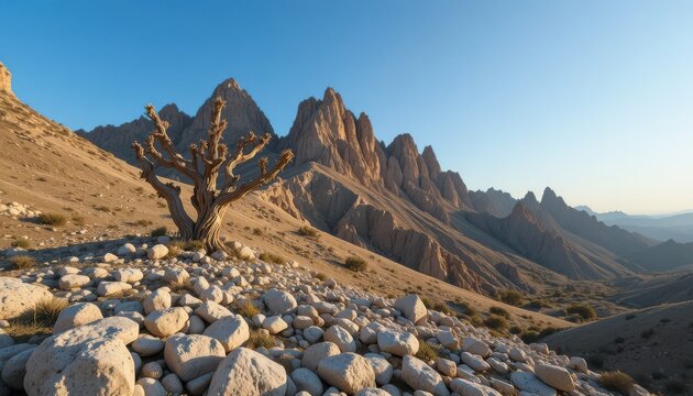 photograph showcasing the stark beauty of the Kasserine mountains in Tunisia